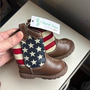 Natural Steps Brown Star and Stripe Kids Boots